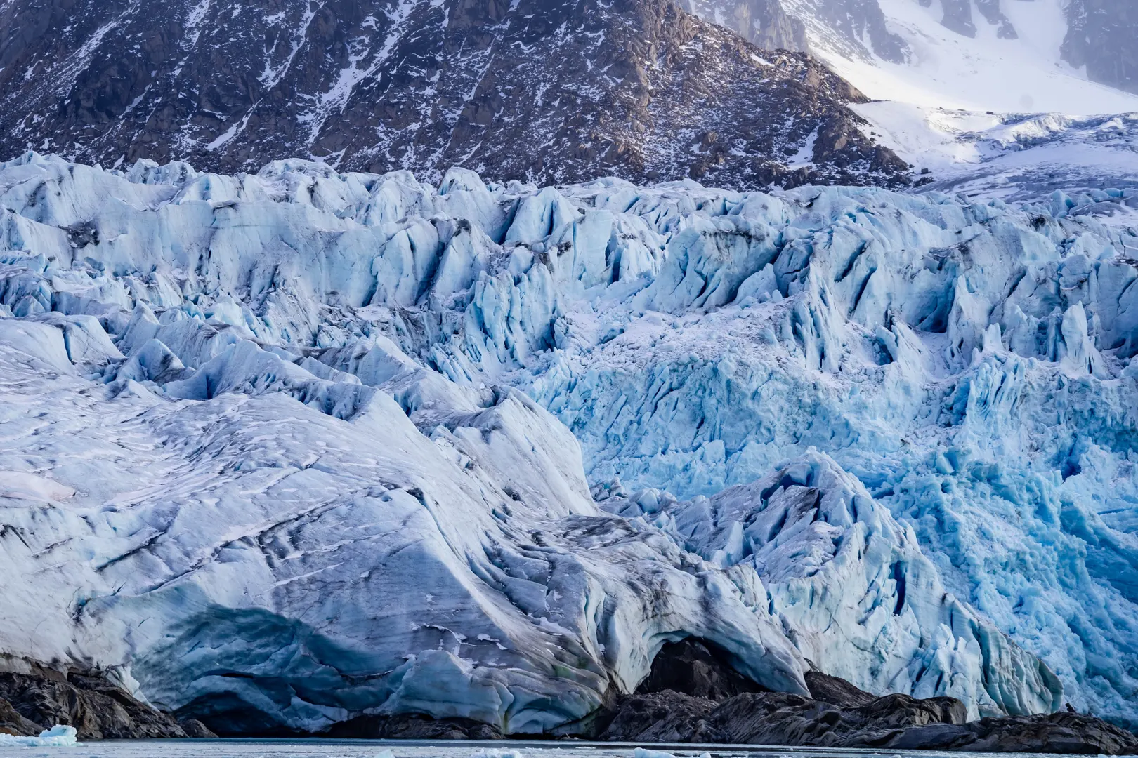Glacier front meeting the sea
